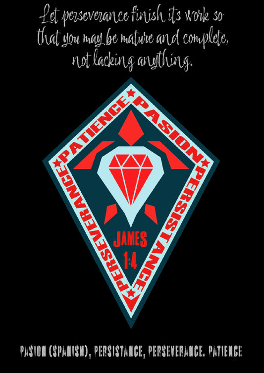 Perseverance, James 1:4 short Sleeve, Rue Porter luxury t-shirt