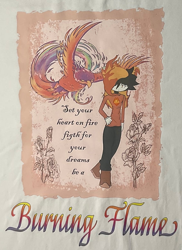 Burning Flame - Short sleeve Performance Poly t-shirt